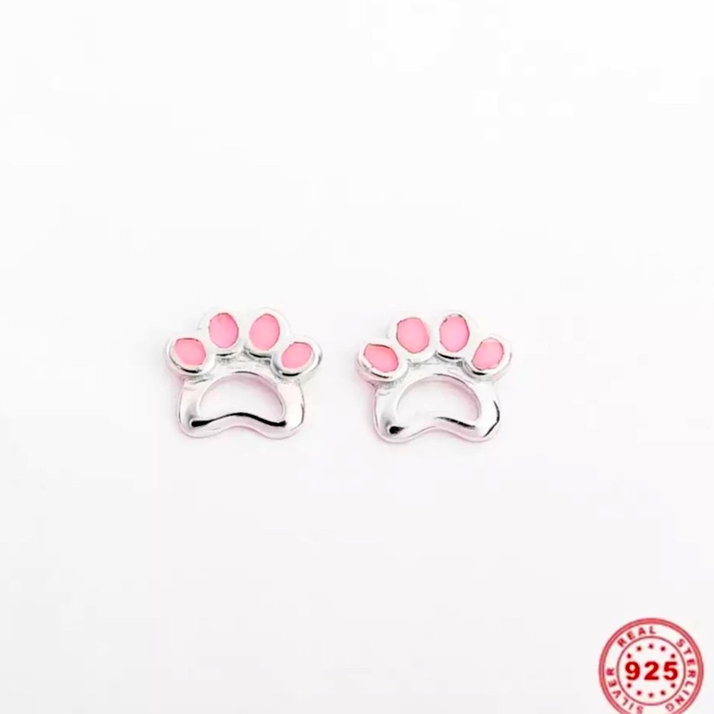 ♨️925 Sterling Silver Paw Stud Earrings